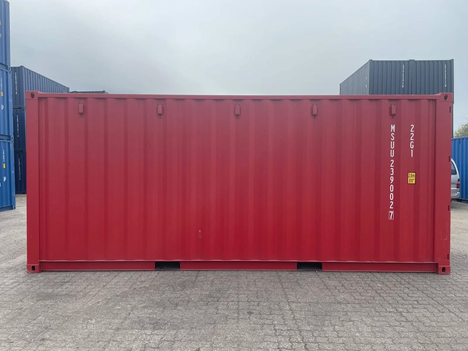 Rot Seecontainer 20ft - Türansicht